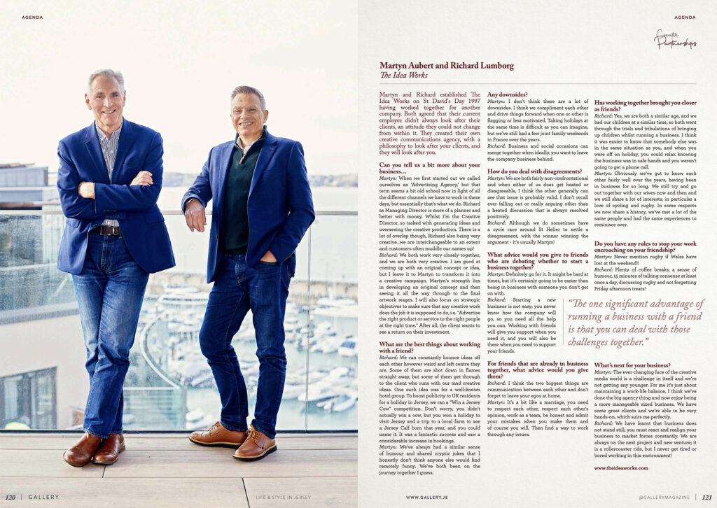 The Idea Works Limited Richard Lumboirg  & Martyn Aubert Creative Partnerships Article - Gallery Jersey #188 Published on Feb 6, 2023